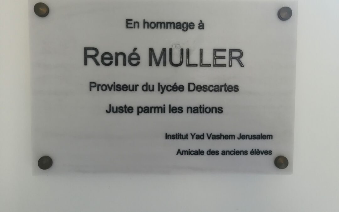 Le lycée Descartes rend hommage à son ancien proviseur René Müller